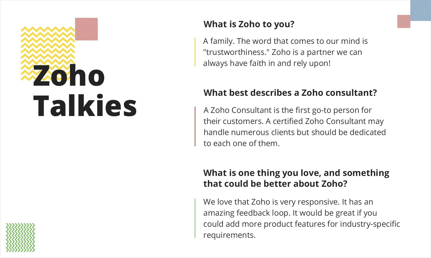 Target Integration's views on Zoho